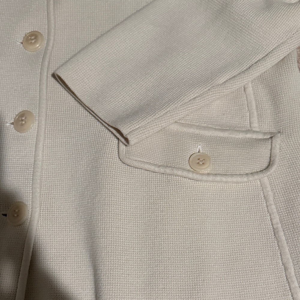 Talbots Woman Petites Cream Button-Up Sweater Cardigan - Picture 5 of 11